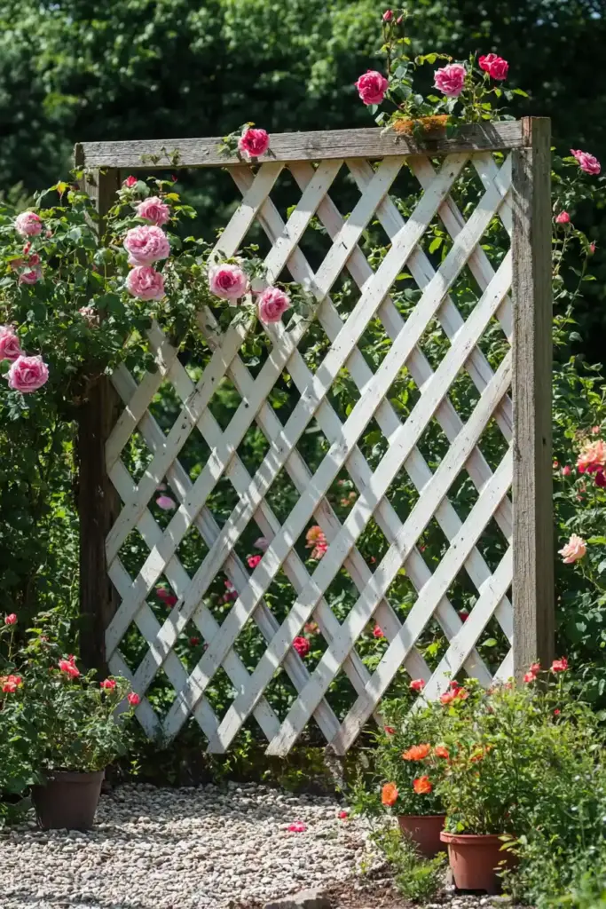 10 Innovative DIY Garden Trellis Ideas 6. Chevron-Patterned Trellis