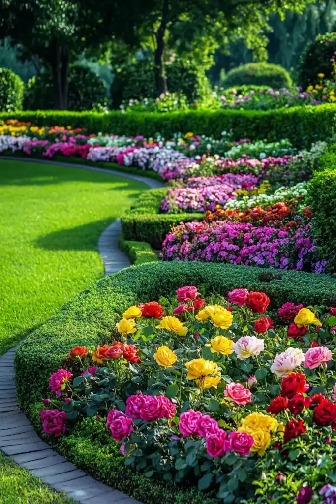 14 Rose Garden Ideas to Transform Your Outdoor Space 7. Color Block Planting