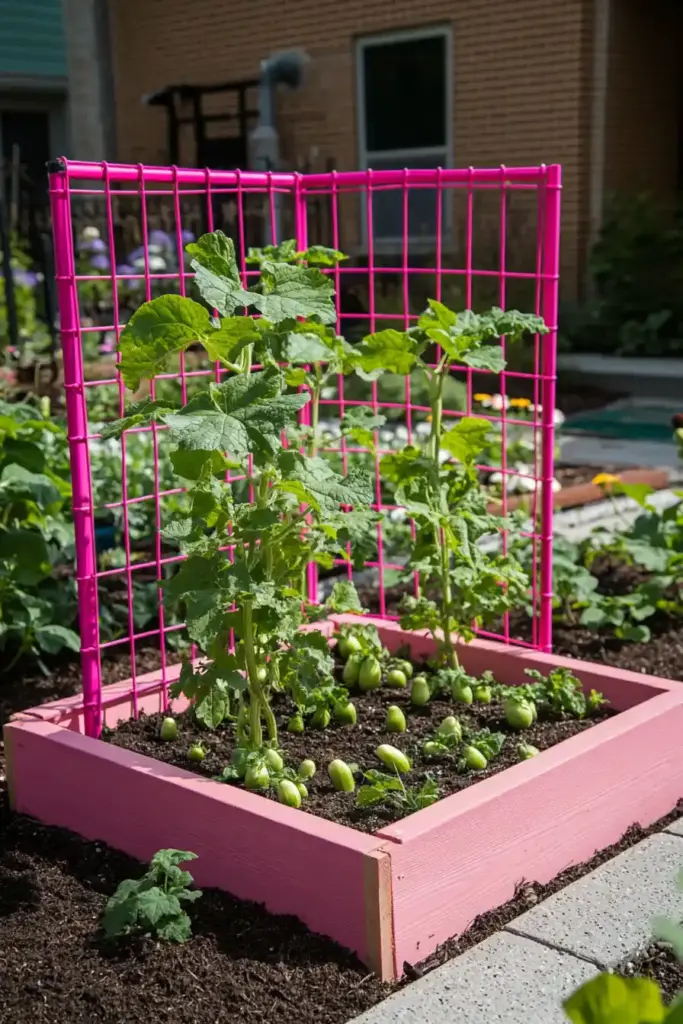 Explore 20 Cucumber Trellis Ideas for a Bountiful Harvest 7. Wall-Mounted Trellis
