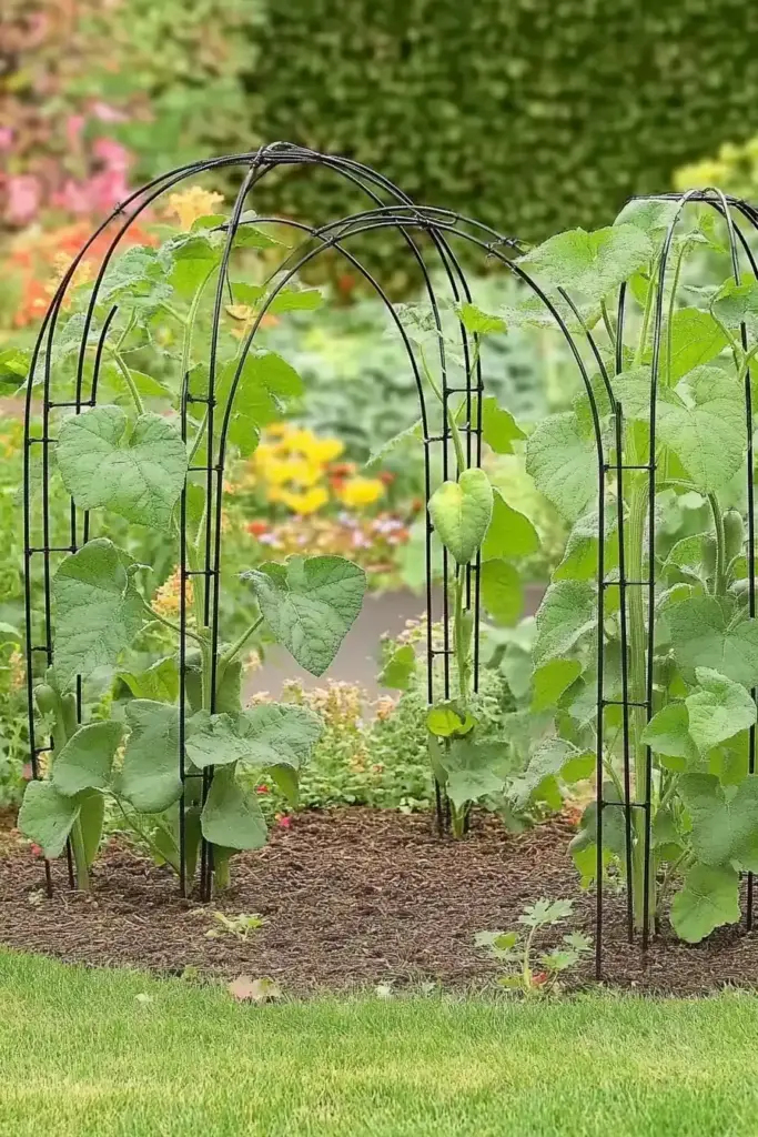 8. Arched Metal Cucumber Trellis