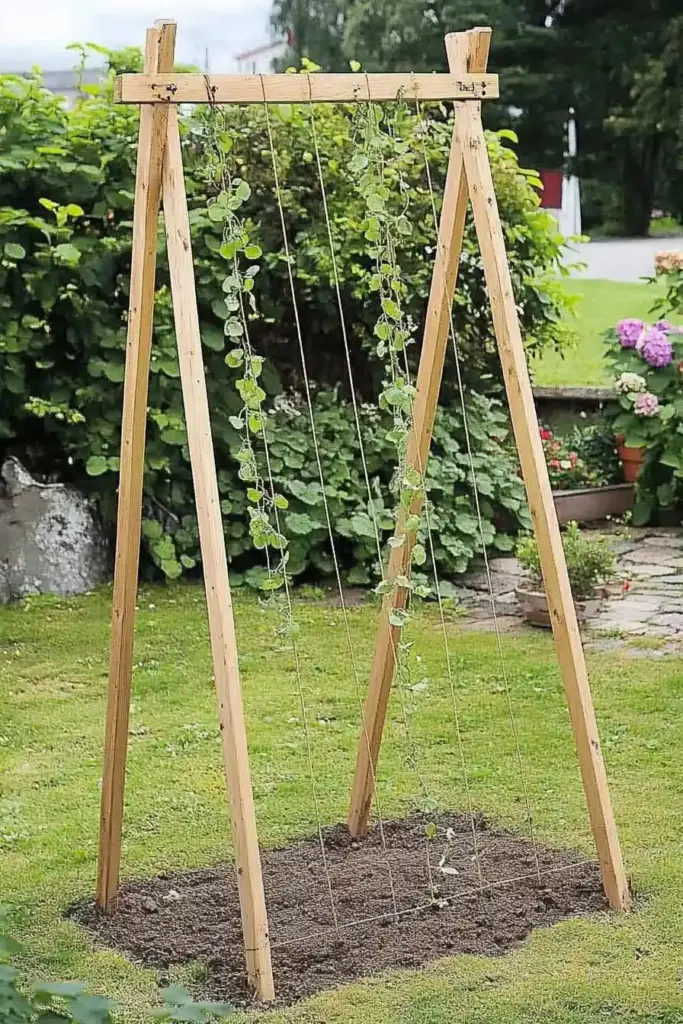 15 Easy DIY Cucumber Trellis Ideas to Maximize Your Garden Space 8. DIY A-Frame Trellis