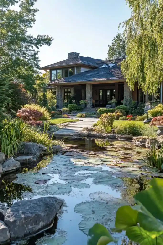 9 Creative Front Yard Pond Ideas to Elevate Curb Appeal Naturally Bring Your Front Yard to Life with a Pond