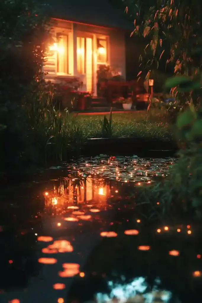9 Creative Front Yard Pond Ideas to Elevate Curb Appeal Naturally 💡 Add Strategic Lighting