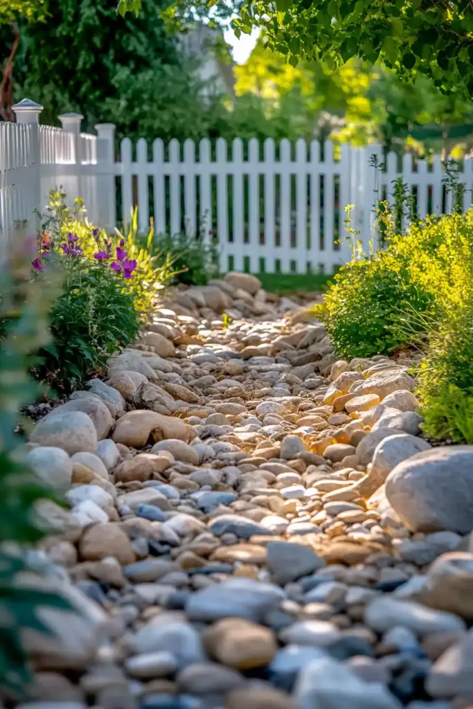 27 Stunning Rock Landscape Ideas for Your Garden 7. Geometric Stepping Stone Pathway
