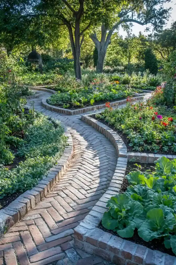 Creative Vegetable Garden Design Ideas to Transform Your Backyard Patterned and Paved Garden Designs: Add Structure and Charm