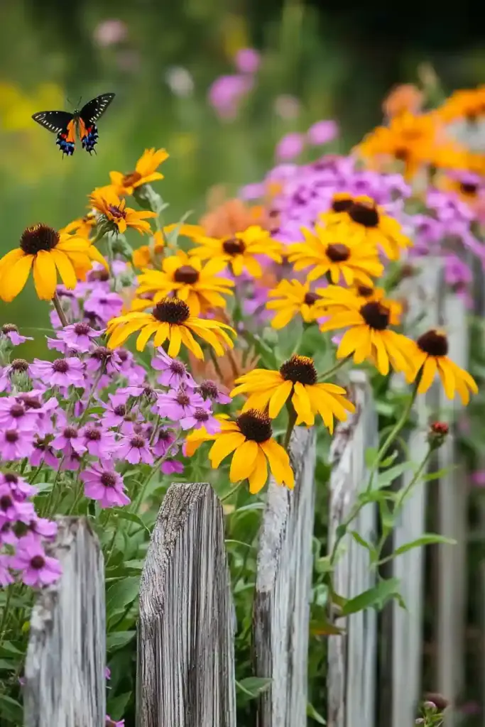 Drought-Resistant Flower Garden Along a Fence: A Beautiful, Low-Water Landscaping Idea Water-Wise Flowering Options That Wow