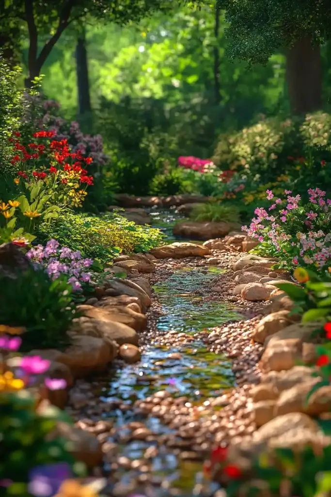 27 Stunning Rock Landscape Ideas for Your Garden 15. Colorful Rock Border Garden
