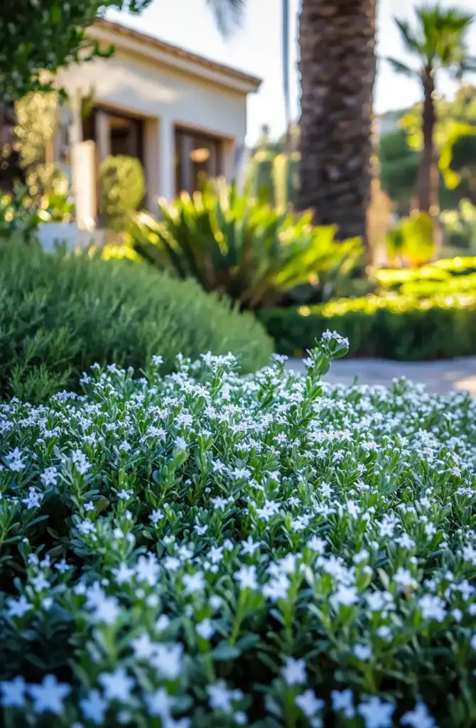 10 Best Ground Cover Plants for Full Sun and Heat ❄️ 9. Snow-in-Summer (Cerastium tomentosum)