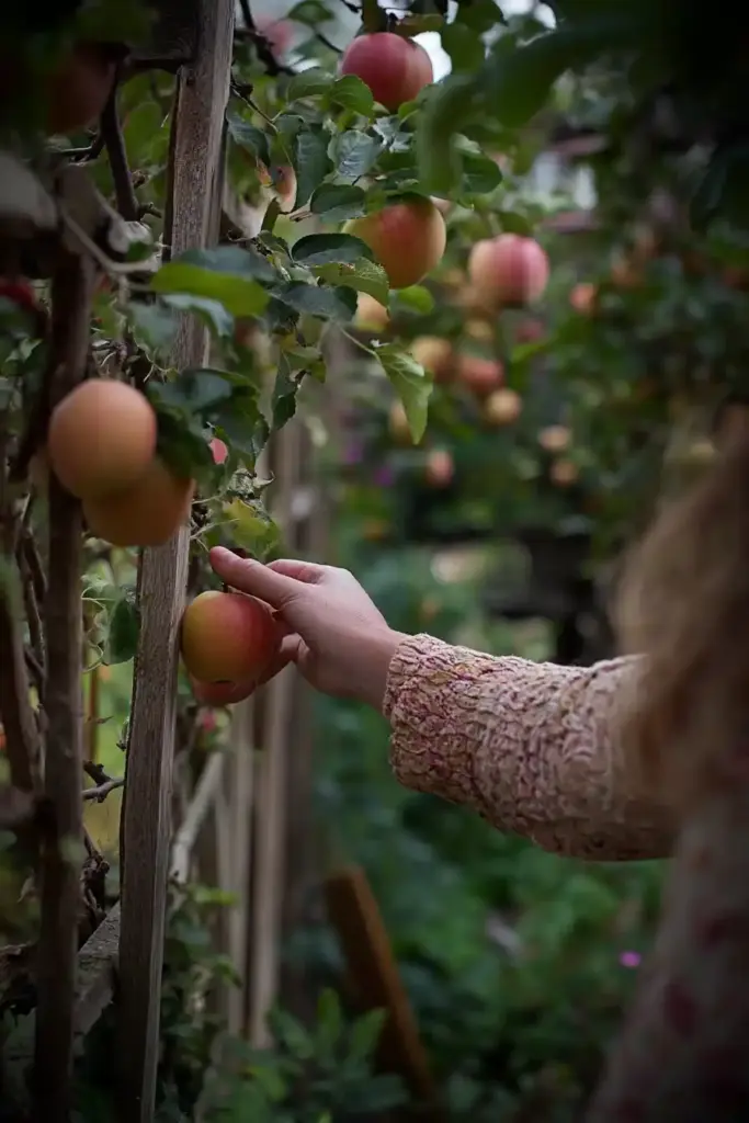 10 Garden Trellis Ideas for Vertical Gardening 🍑 10. Fruit-Growing Trellis for Edible Beauty