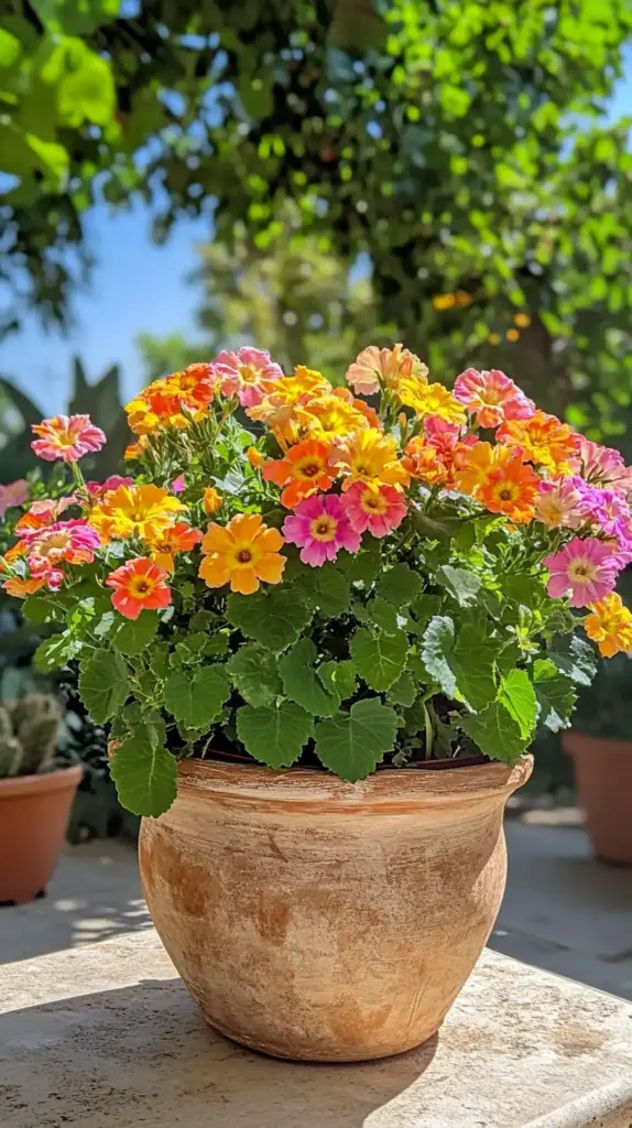 Tough Container Plants for Full Sun and Heat That’ll Brighten Your Garden All Summer 1. Lantana: The Ultimate Heat-Warrior for Your Container Garden