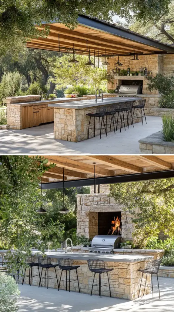 23 Affordable Backyard Renovation Ideas 1. Outdoor Kitchen and Bar