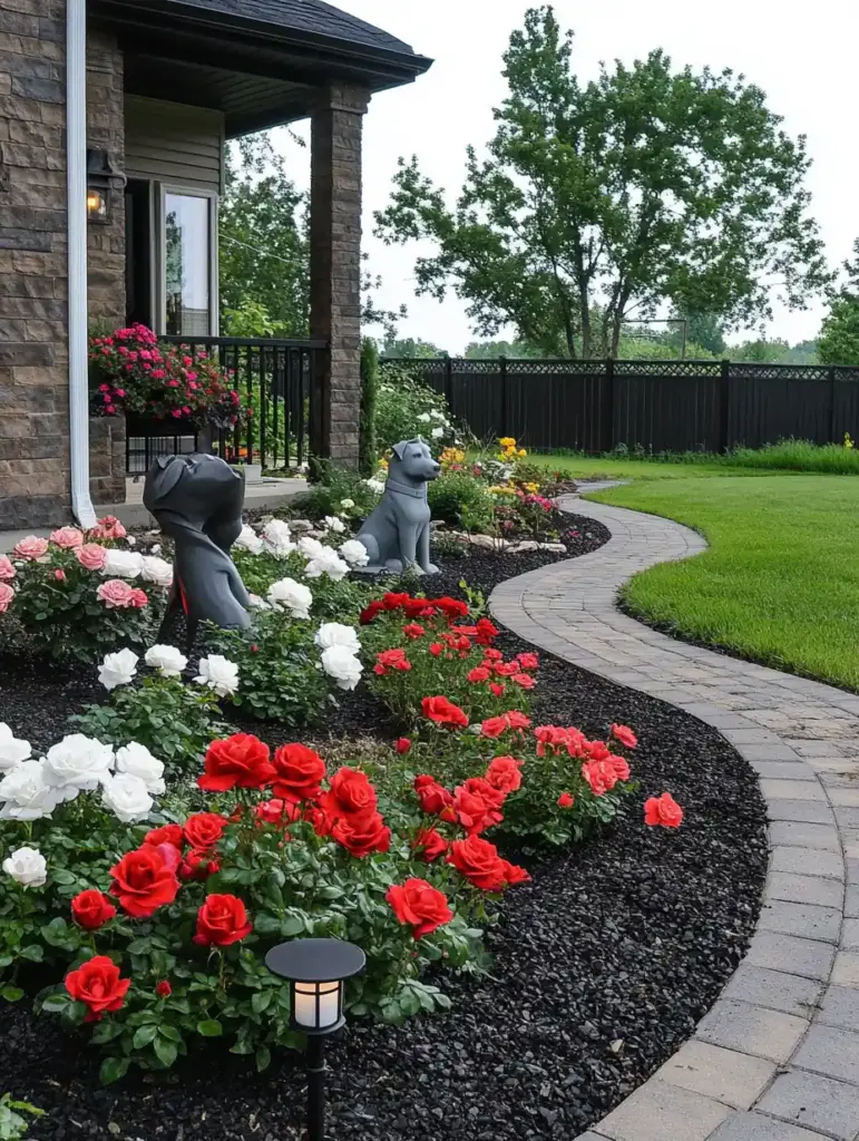 15 Simple Flower Bed Ideas to Transform Your Front Yard 1. A Walkway Flower Bed