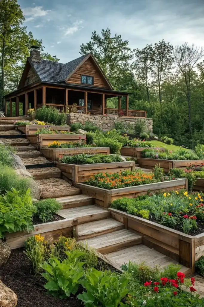 17+ Steep Hill Landscaping Ideas on a Budget 1. Go for a Rustic Look with Reclaimed Wood