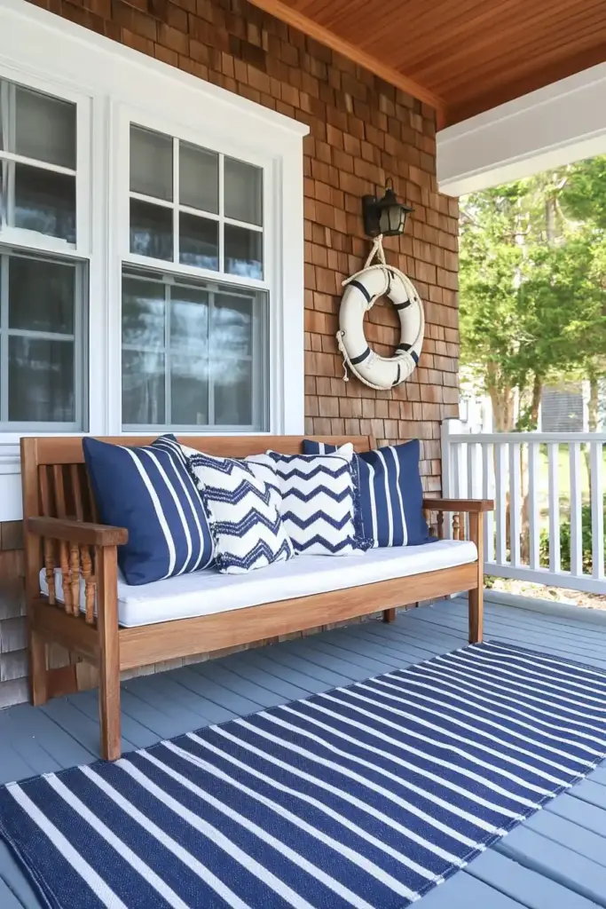 15 Summer Front Porch Decor Ideas To Refresh Your Home's Entrance 1. Nautical Retreat 1