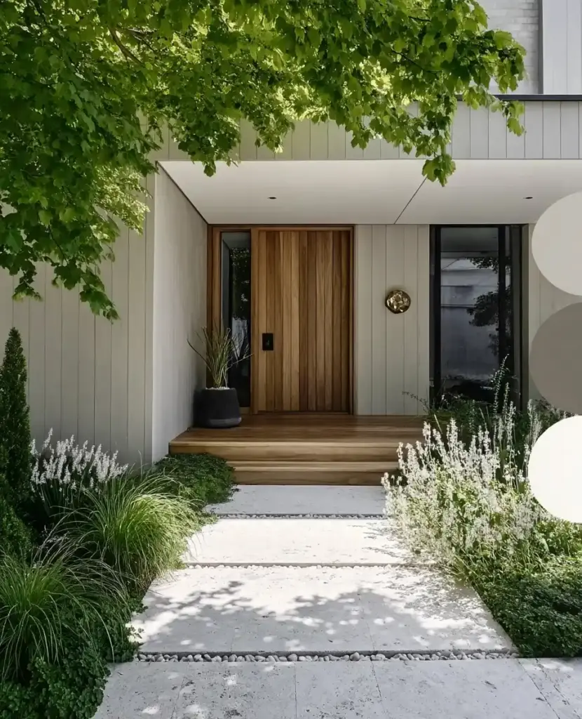 Modern Front Yard Landscaping Ideas for Max Curb Appeal 🎨 10. Select a Neutral Color Palette