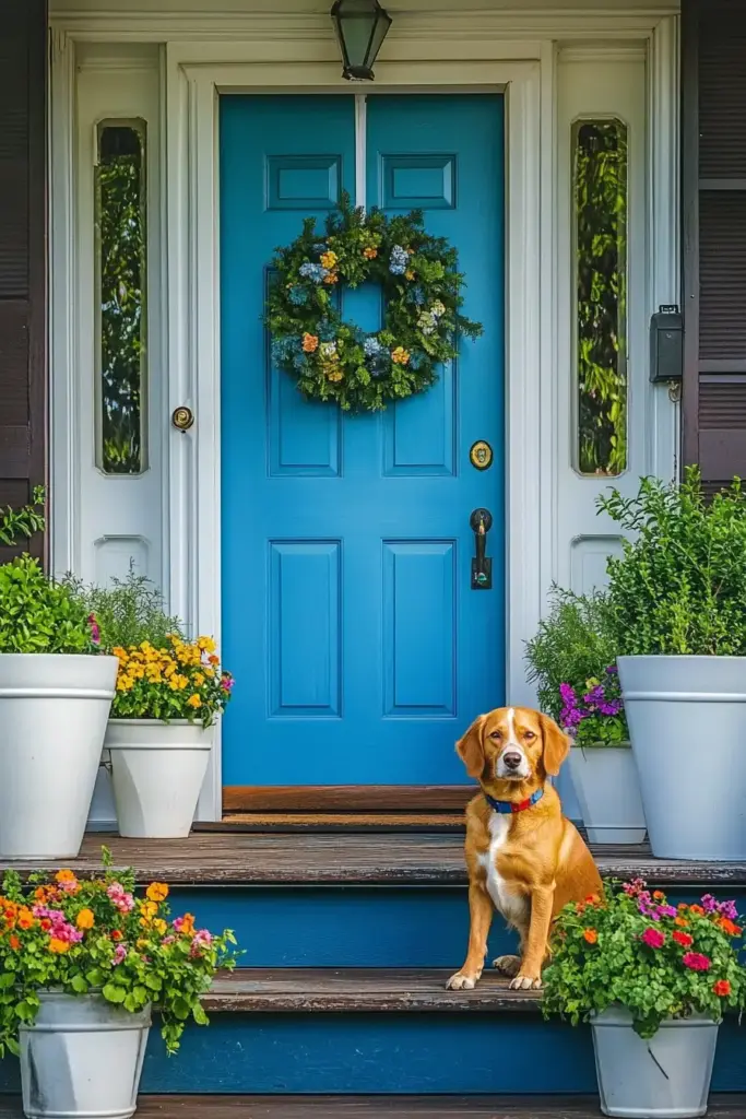 15 Front Porch Plant Decor Ideas for Stunning Curb Appeal 10. Coordinate with Door Color – Create a Harmonious Look