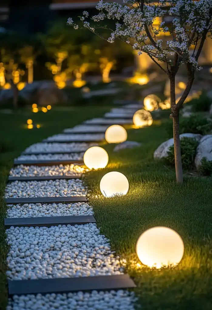29 Whimsical Garden Ideas for a Dreamy Backyard 11. Glow Pebble Pathways