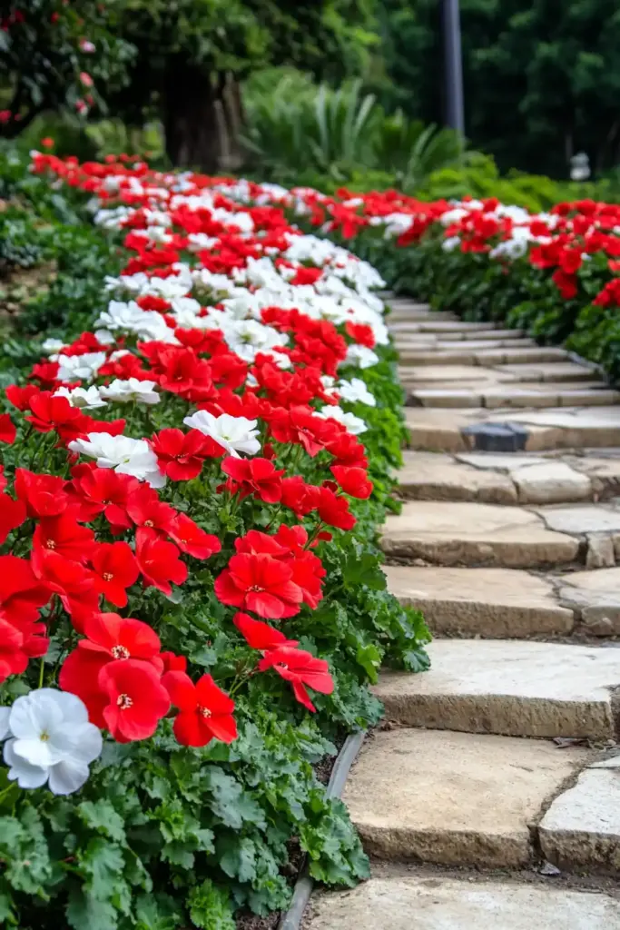 17+ Begonia Flower Bed Ideas 11. Pathway Edging with Begonias: Define Walkways with Vibrant Blooms