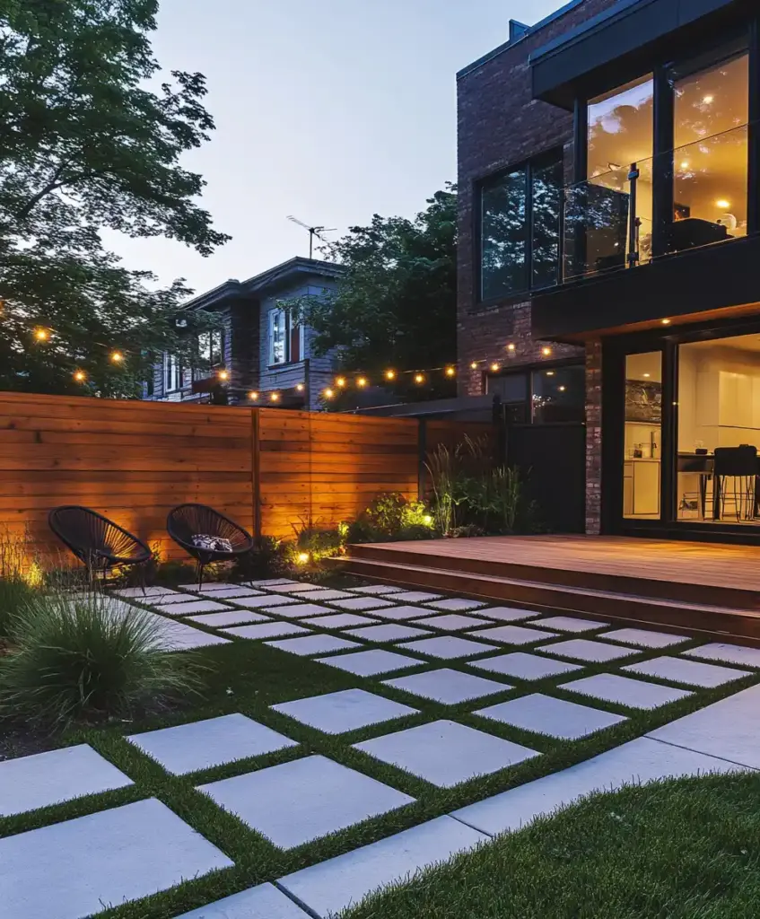 Modern Front Yard Landscaping Ideas for Max Curb Appeal 🔷 12. Mix Up the Geometric Shapes