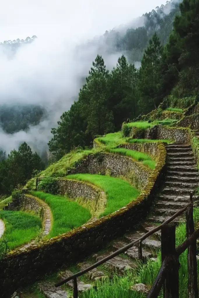 17+ Steep Hill Landscaping Ideas on a Budget 12. Embrace Terracing with Natural Materials
