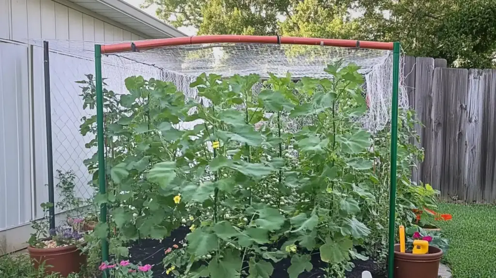Explore 20 Cucumber Trellis Ideas for a Bountiful Harvest 12. PVC Pipe Trellis