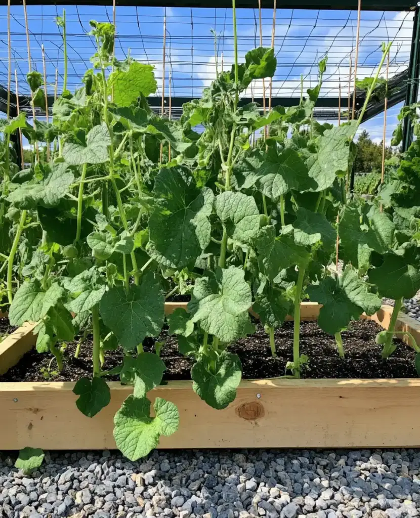Explore 20 Cucumber Trellis Ideas for a Bountiful Harvest 13. Metal Grid Trellis