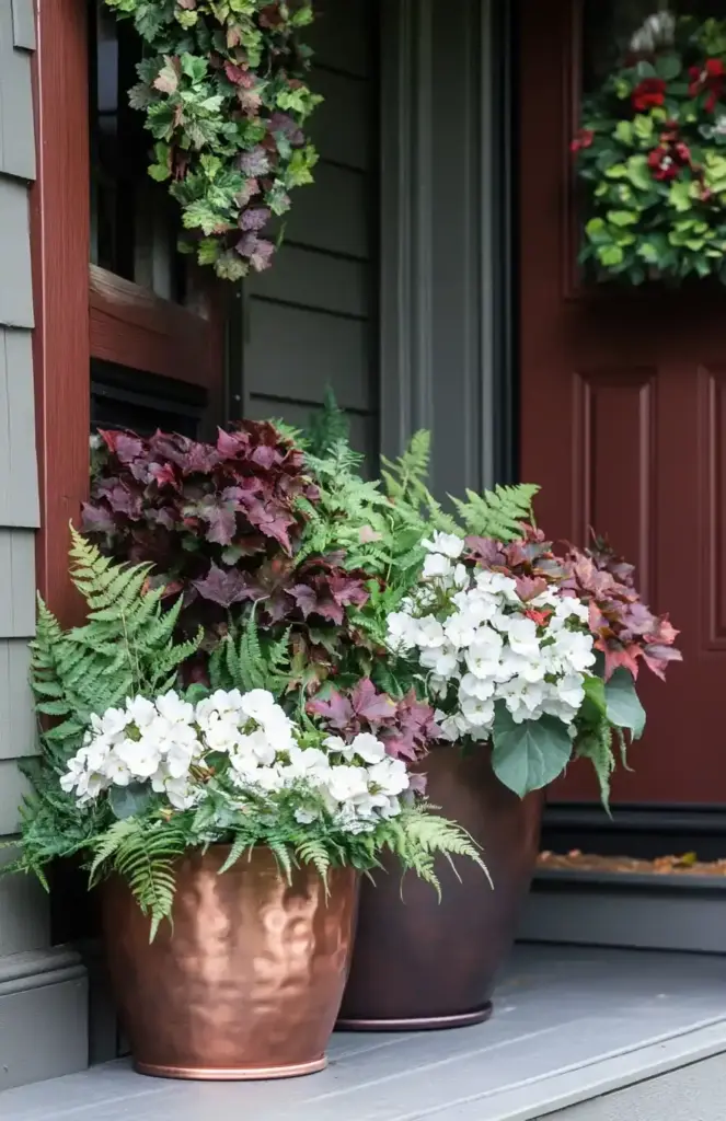 decorative planters for front porch 🌺 14. Seasonal Container Gardens