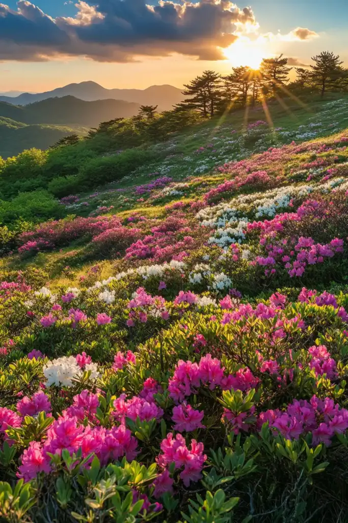 17+ Steep Hill Landscaping Ideas on a Budget 14. Add a Pop of Color with Flowering Shrubs