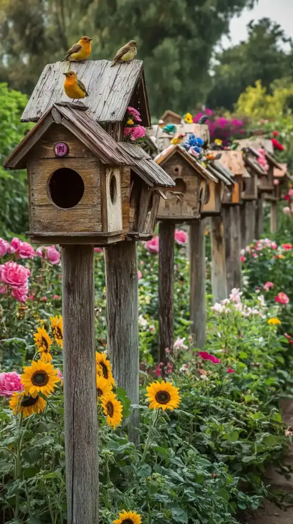 25 Backyard Flower Garden Ideas to Bring Whimsy and Color to Your Outdoor Space 14. Backyard Birdhouse Garden
