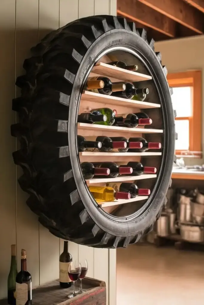 Tire Wine Rack