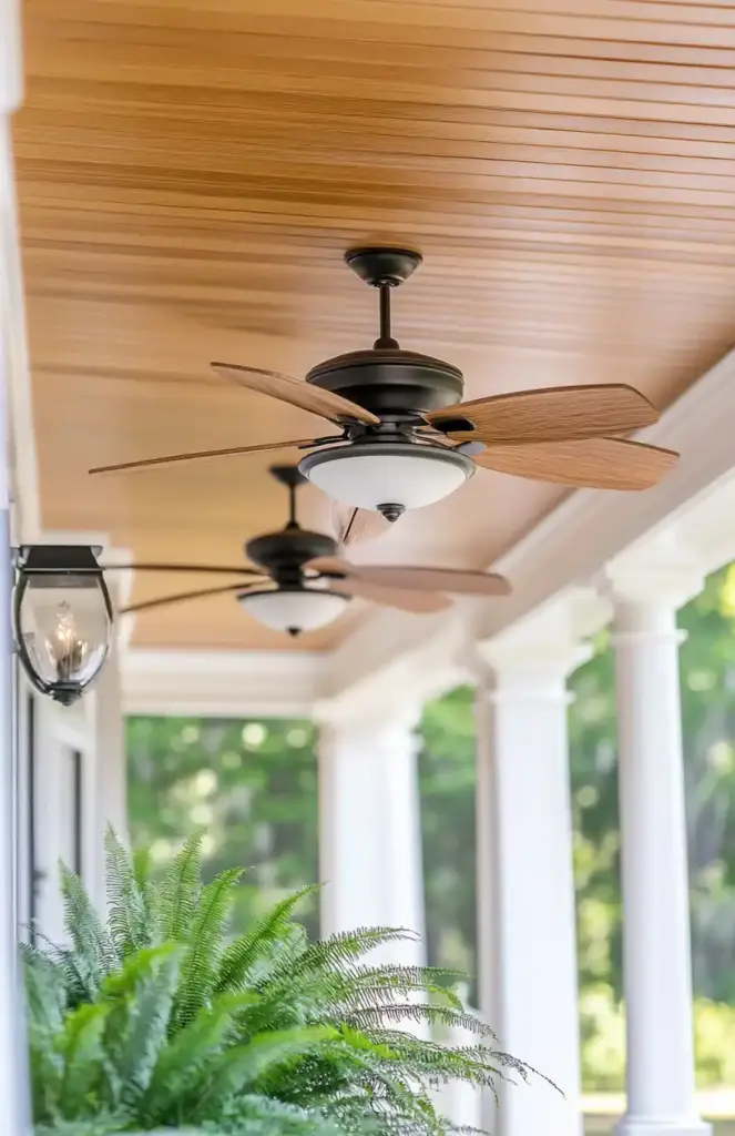 decorative planters for front porch 🪵 15. Custom Ceiling Treatments
