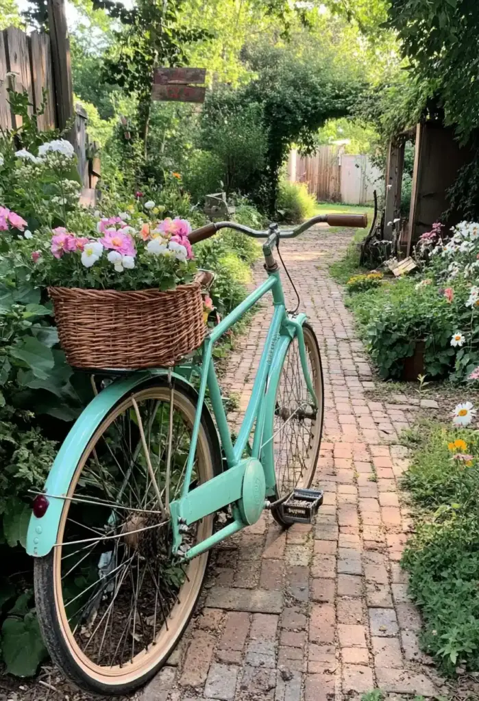 29 Whimsical Garden Ideas for a Dreamy Backyard 15. Vintage Bicycle Planters