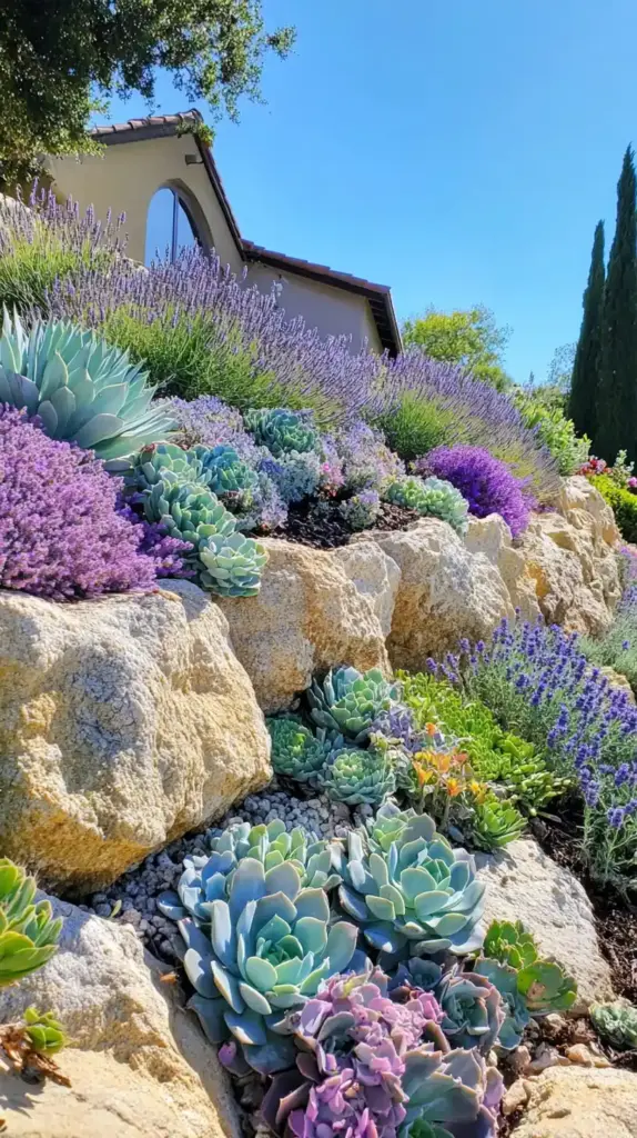 25 Backyard Flower Garden Ideas to Bring Whimsy and Color to Your Outdoor Space 15. Rock Garden Meets Cottage Style