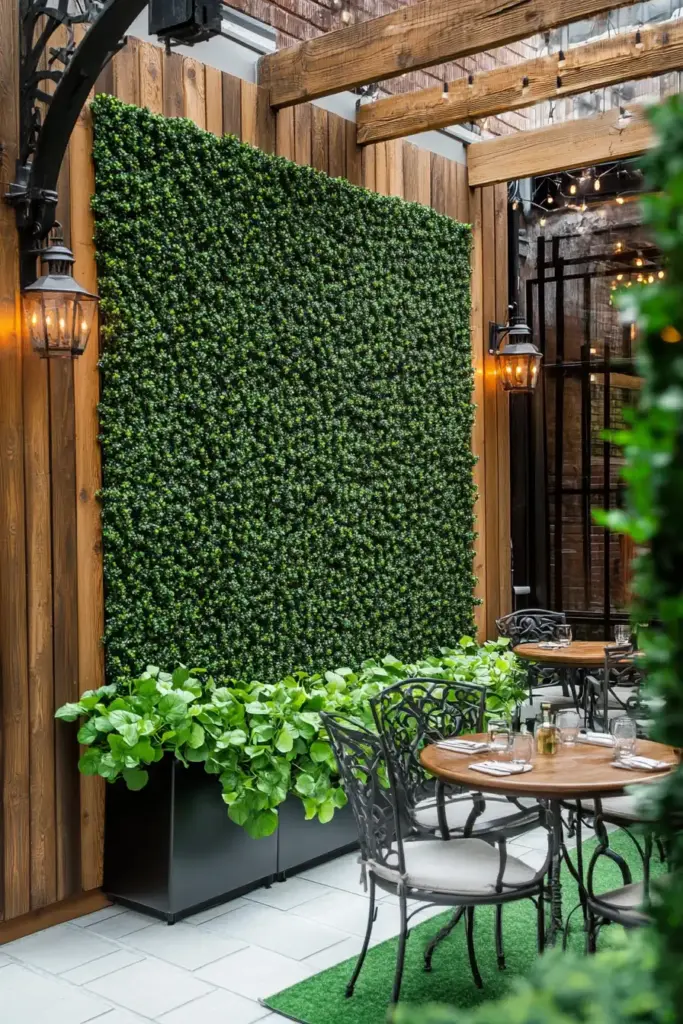 20 Chain Link Fence Privacy Ideas To Cover Them Up! 17. Use Artificial Hedge Panels for Evergreen Coverage