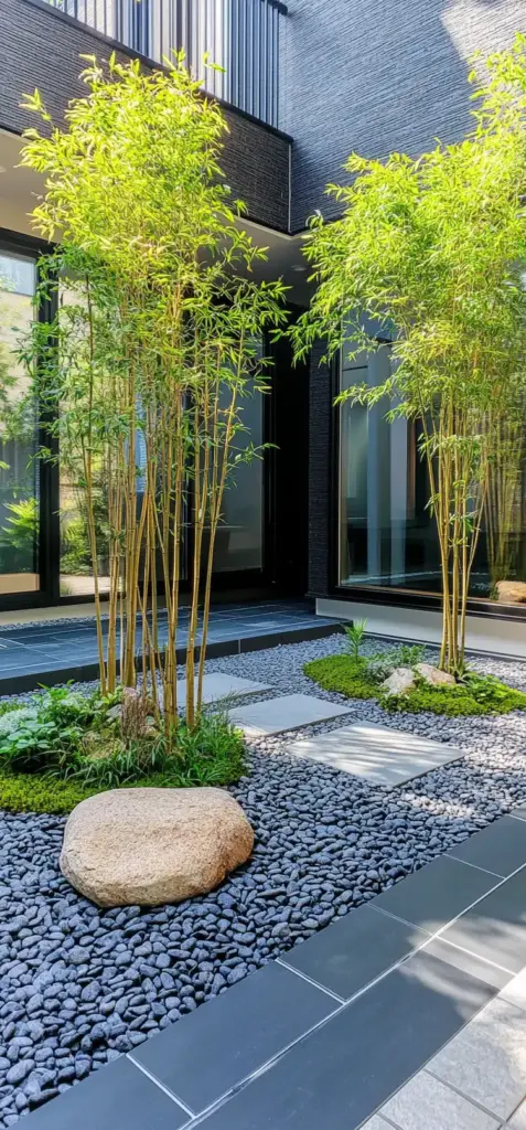 18. Zen-Inspired Minimal Flower Bed