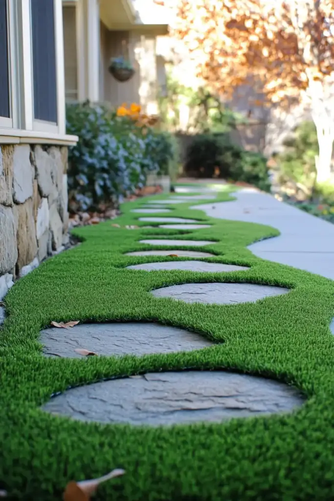 26 Front Porch Landscaping Ideas to Boost Curb Appeal Artificial Turf for a Maintenance-Free Green Touch