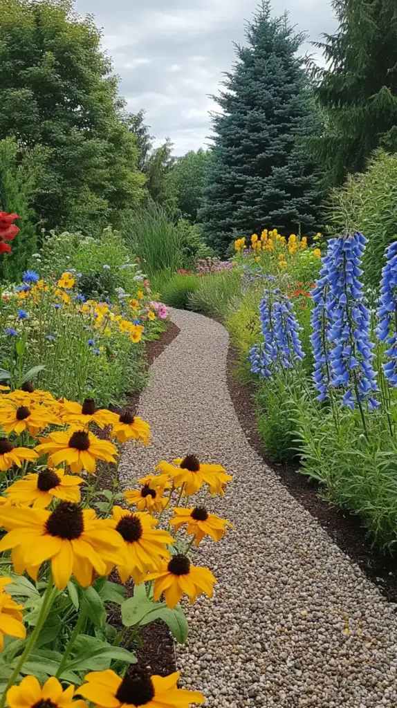 25 Backyard Flower Garden Ideas to Bring Whimsy and Color to Your Outdoor Space 19. Wildflower Border for a Natural Frame