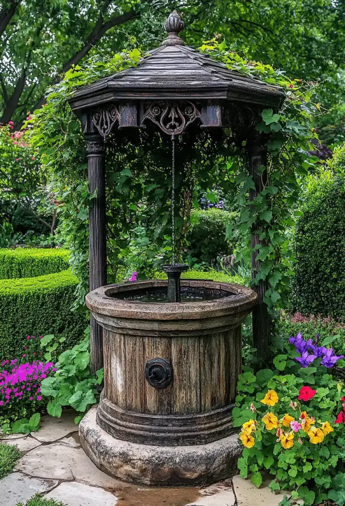 29 Whimsical Garden Ideas for a Dreamy Backyard 19. Wishing Well Planters