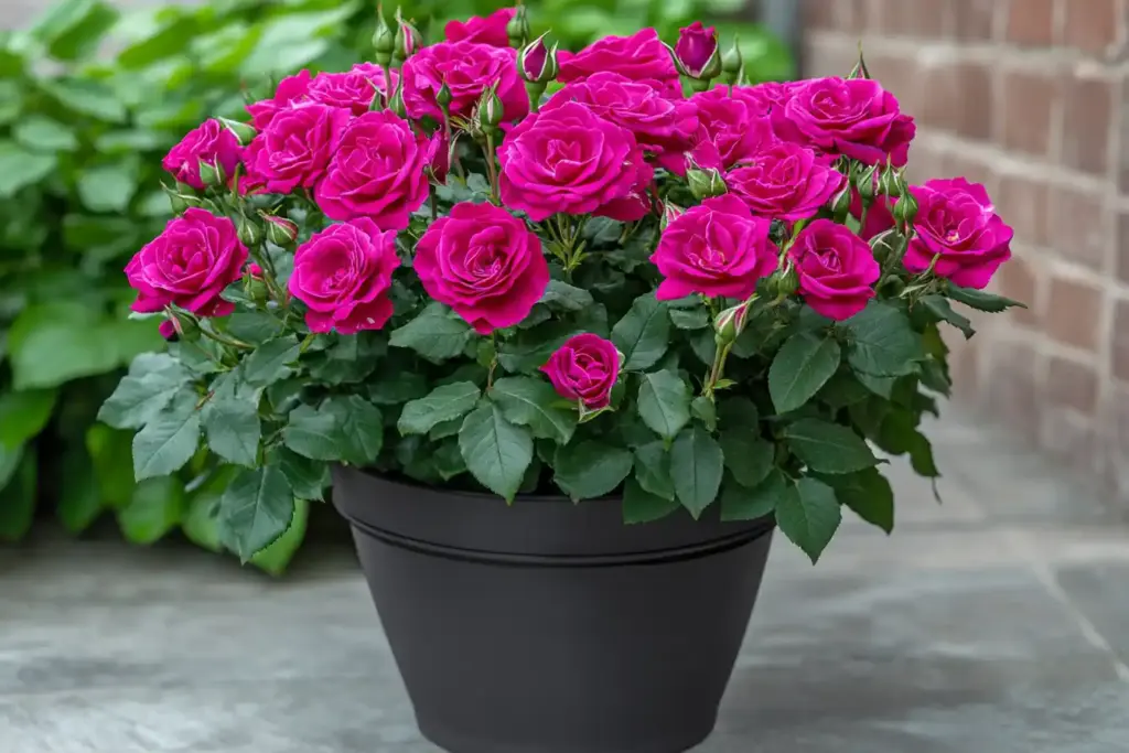 16 Great Low-Maintenance Outdoor Potted Plants Rose