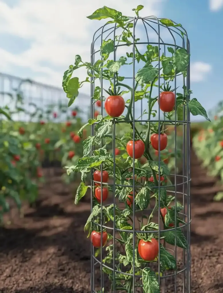 5 Tomato Trellis Ideas for Beginners: A Simple Guide 2. Cage Trellis