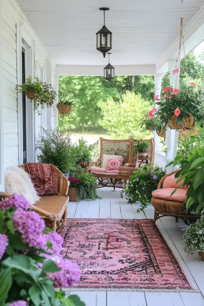 15 Summer Front Porch Decor Ideas To Refresh Your Home's Entrance 2. Garden Party 1