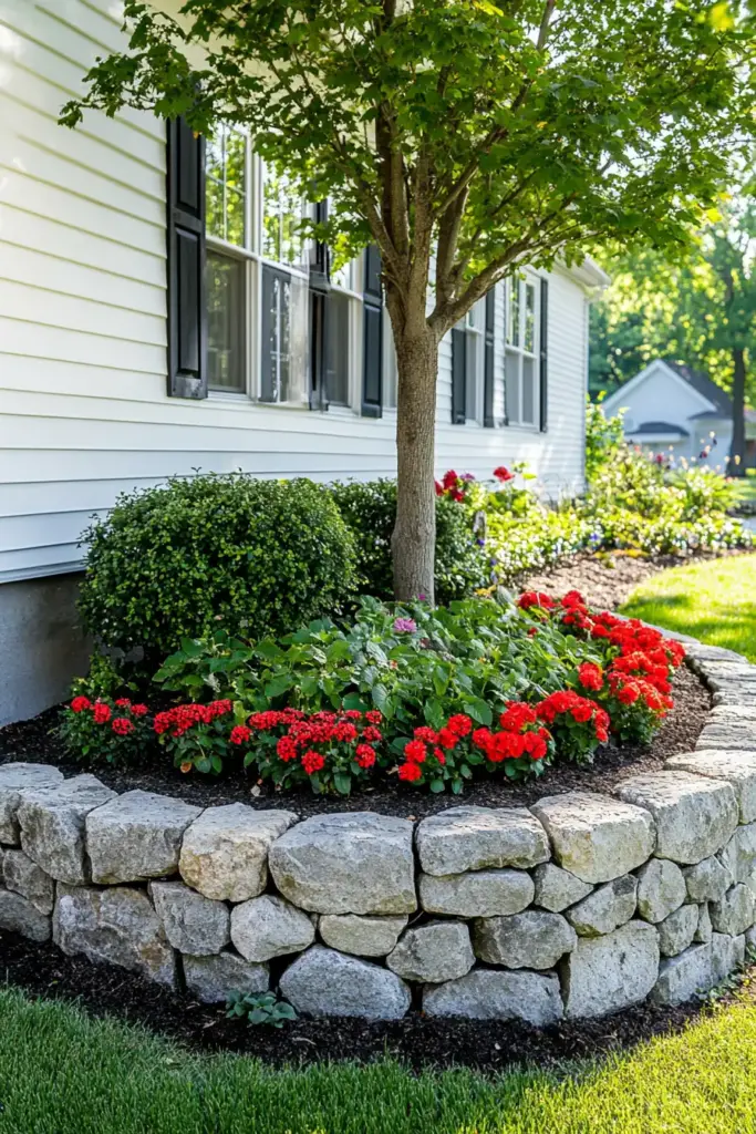 15 Beautiful Ways to Landscape Around Trees (With Rocks, Mulch & More!) 2. Raised Stone Borders