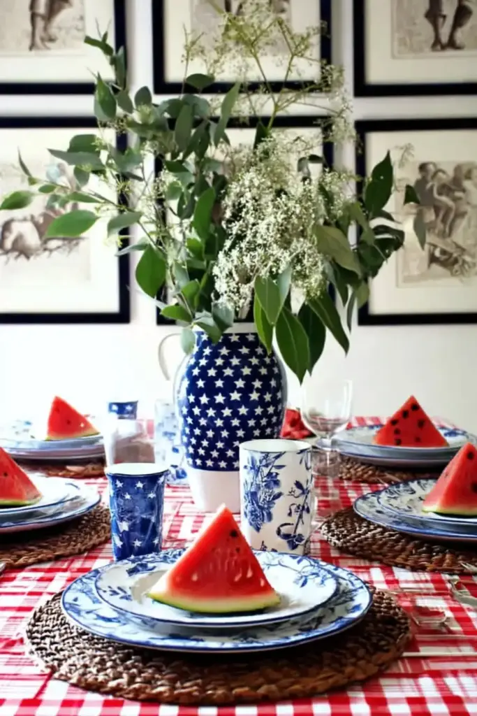 5 Memorial Day Party Decor Ideas for a Patriotic Summer Vibe 2. Set a Star-Spangled Table