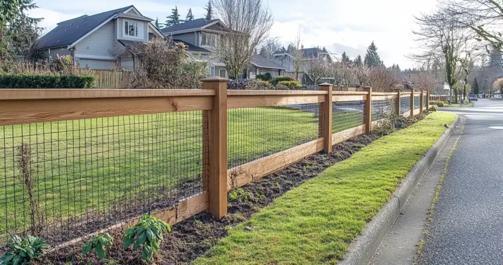 2. Split Rail Fence with Mesh