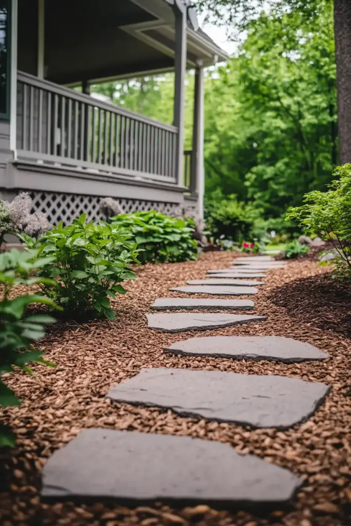 26 Front Porch Landscaping Ideas to Boost Curb Appeal Use Natural Hardscapes for a Grounded Look