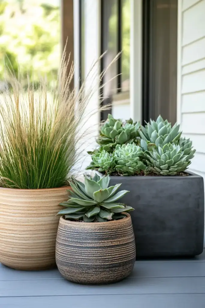 26 Front Porch Landscaping Ideas to Boost Curb Appeal Mix Shapes and Lines for Visual Interest