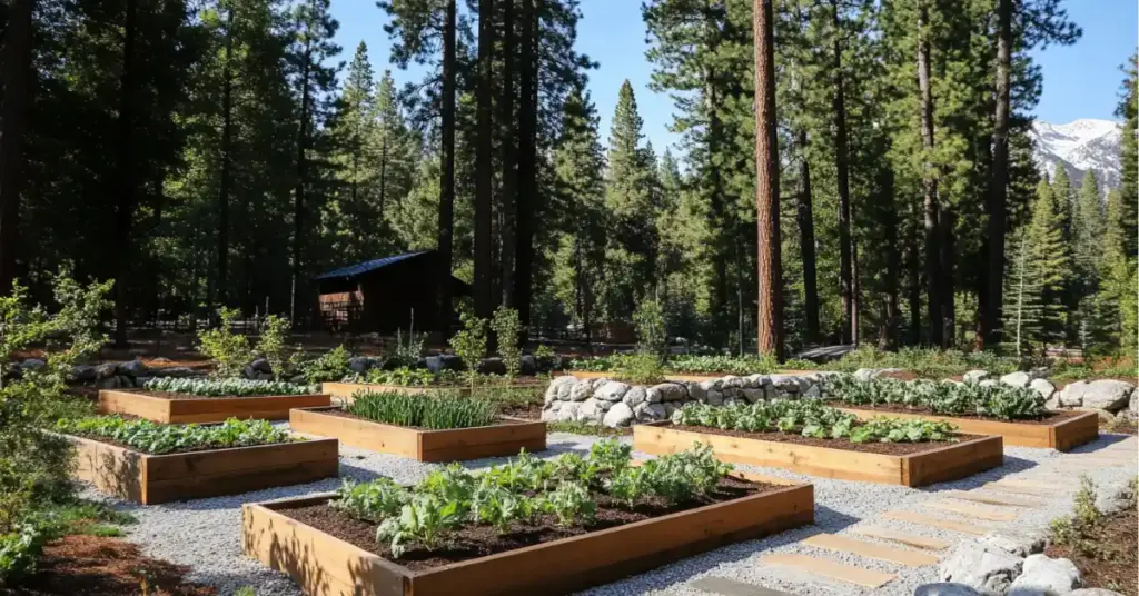 40 Backyard Vegetable Garden Ideas for Homegrown Goodness 28. Stone Serenade: Rustic and Refined