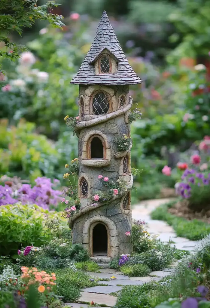 29 Whimsical Garden Ideas for a Dreamy Backyard 29. Birdhouse Tower Castles