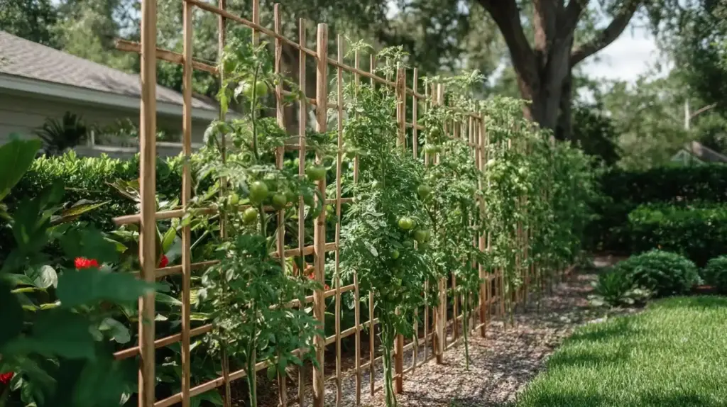 5 Tomato Trellis Ideas for Beginners: A Simple Guide 3. Florida Weave Trellis