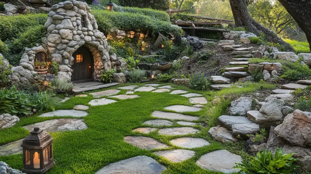10 Whimsical Backyard Fairy Garden Ideas for Kids & Dreamers 🪨 3. Giant Fairy Garden from Landscaping Rocks
